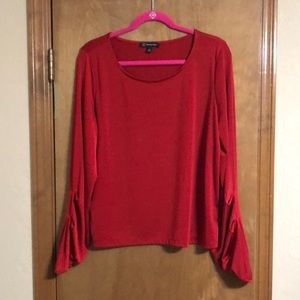 Red Long Sleeve Top